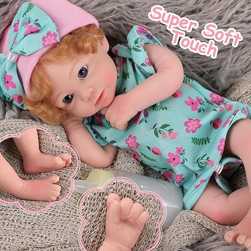 Miniatura 5 de BABESIDE Reborn Baby Dolls - Muñeca de silicona de cuerpo completo para niña Stella, de 12 pulgadas, realista, recién nacida, cuerpo suave,