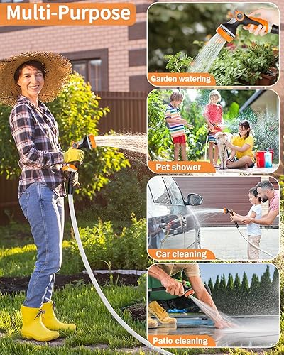 Miniatura 6 de KOSOEUR Carrete de manguera de jardín retráctil, carrete de manguera retráctil de 12 pulgada x 100 pies, carretes de manguera de agua retráctiles