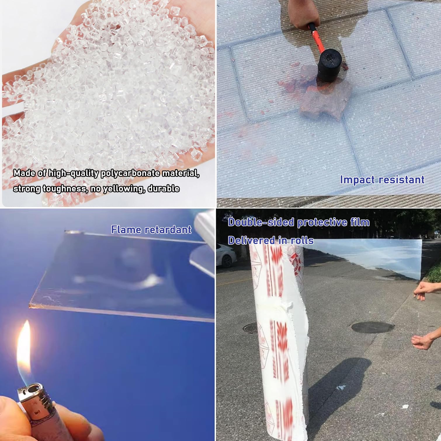 Placas de Policarbonato 1,2mm,Planchas Transparentes Tejados para Invernadero Jardín,Láminas de Techo de Plástico,Impermeable/Anti-UV,Reemplazo Panel,Fácil de Cortar (1,56m x 4m)