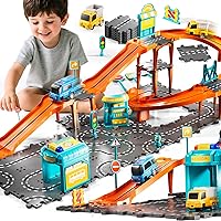 Vista 13 de Puzzle Racer - Juego de pistas de autos para niños, pistas de carreras de 4 niveles para niños de 3 a 5 años con 3 autos, piezas de tráfico