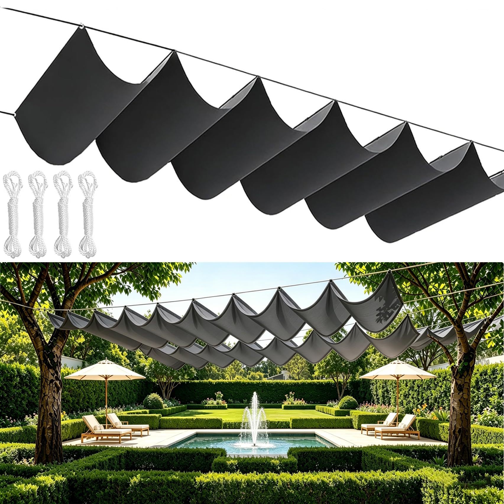 Vela de sombra para jardín o balcón ideal en patios pequeños