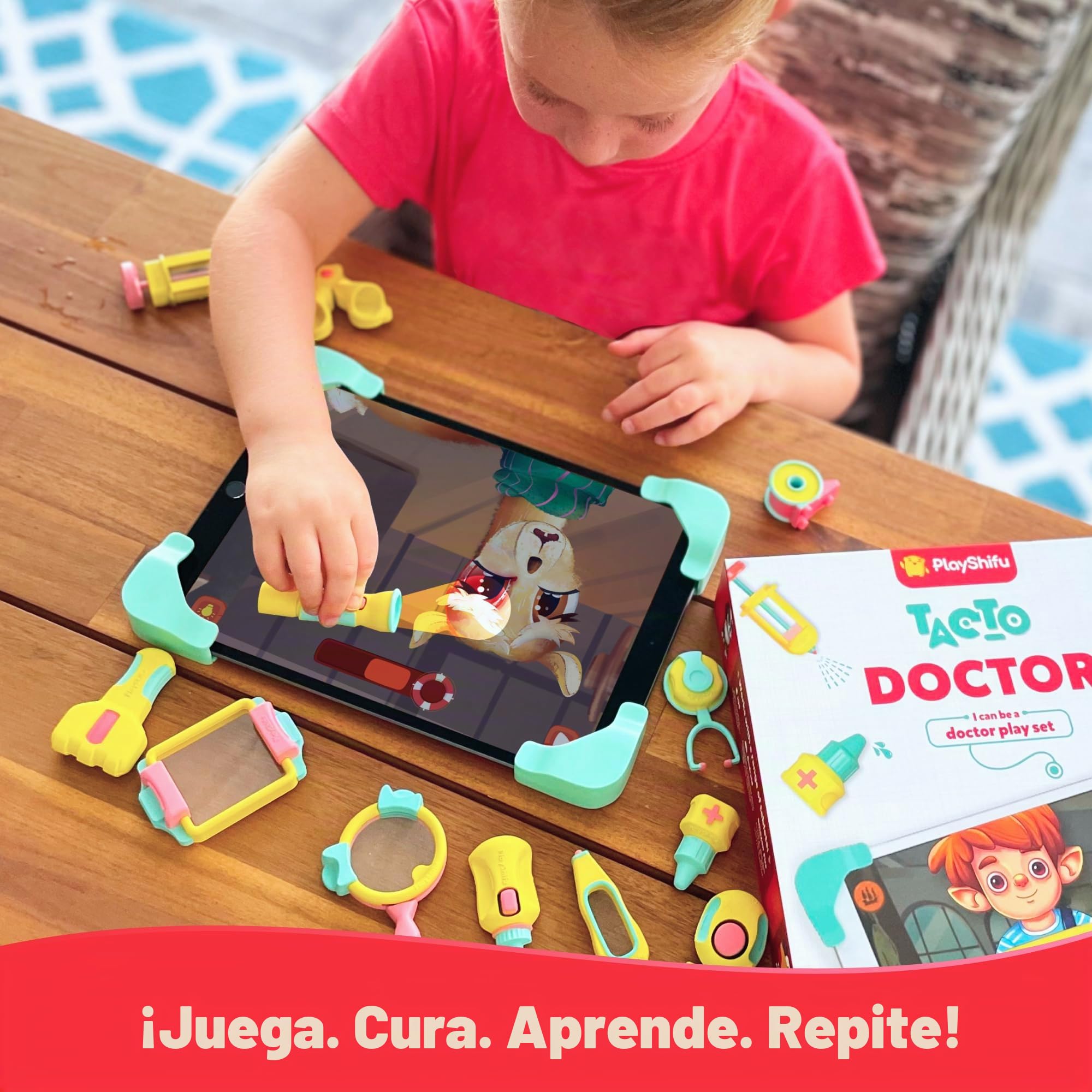 PlayShifu Doctor Kit para niños - Tacto Doctor | Juego de simulación alimentado por tecnología con 12 herramientas y 3 juegos | Juguete de aprendizaje STEM para edades de 4 a 10 años | Regalo de juego