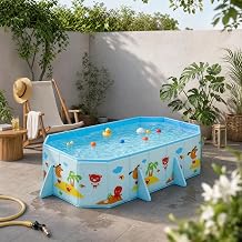 Foldable Pool Non-Inflatable Family Pool 85x58x19 inches is Easy to Set up for Everyone, Perfect for Outdoor Backyard use.