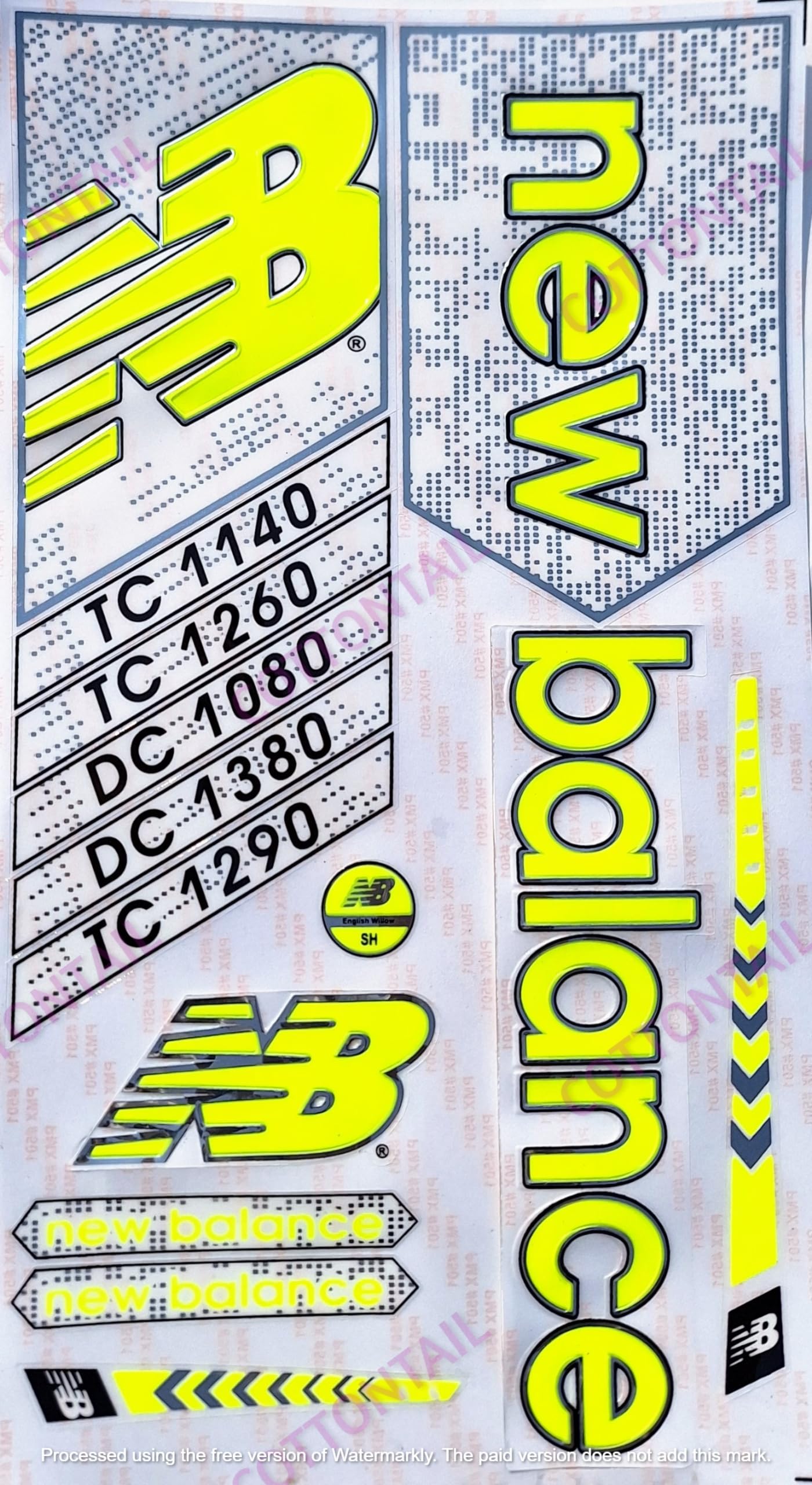 COTTONTAIL | 3D 1140+ Edition | English Willow | Embossed Cricket Bat Sticker | Neon (B0CQKD2PMV) Amazon Price History, Amazon Price Tracker
