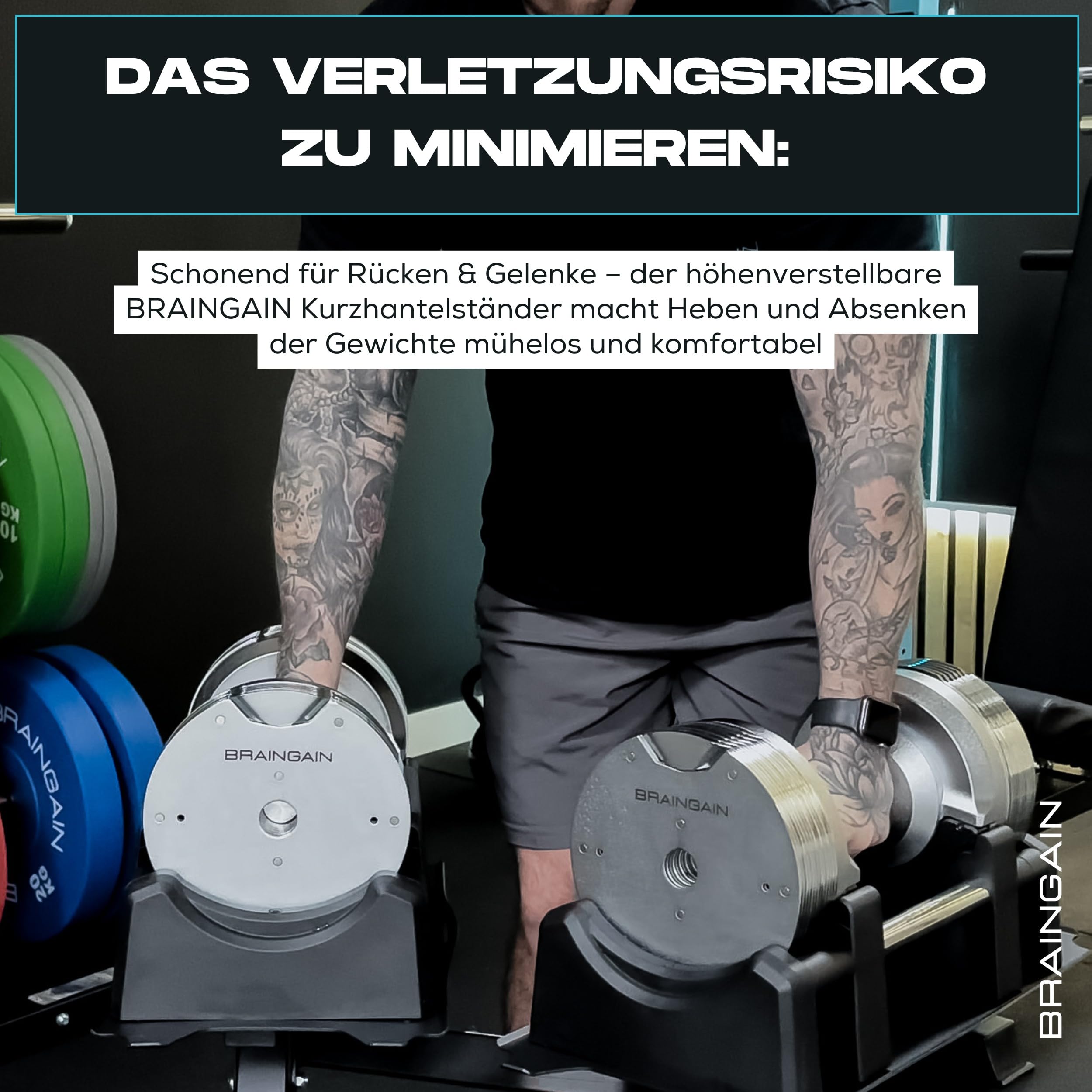 BRAINGAIN Rack Compatible 23.5kg 32.5kg 41.5kg Chrome Black Adjustable Dumbbells Stand Home Gym Equipment