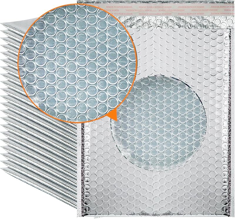 20 PCS Thermal Bubble Mailers,8x11 Inch Padded Envelopes | Metallic Bubble Mailers,Waterproof Shipping Bags,Self Sealing Foil Mailing Envelopes for Cold Shipping Mailing Packaging