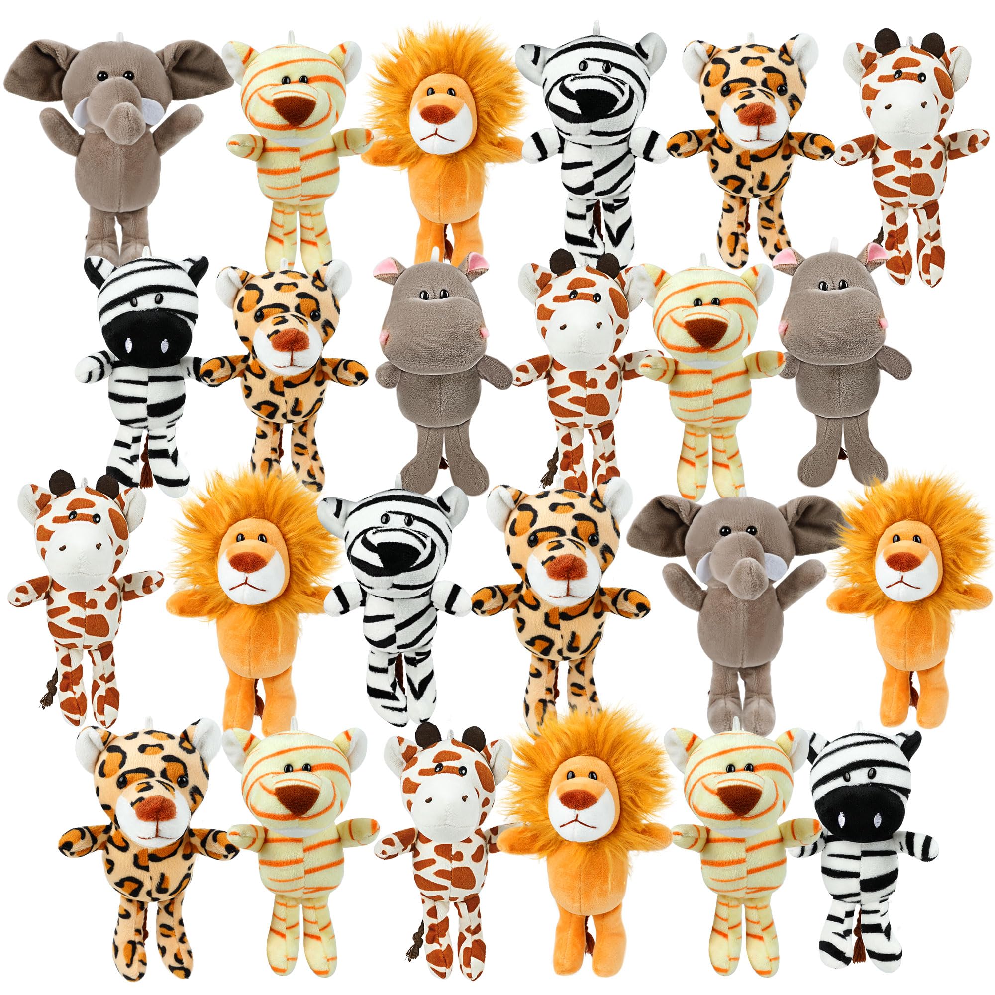 Spoilu Valentine's Day Gifts for Kids Classroom, Small Stuffed Animals Bulk, 24 Pieces Cute Plushies, 6 Inch Mini Forest Animal Plush Toys, Treasure