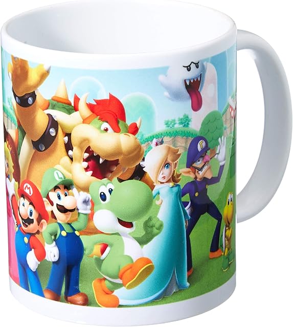 Pyramid MG24481 Super Mario Mushroom Kingdom Ceramic Mug, Porcelain, Multi-Colour