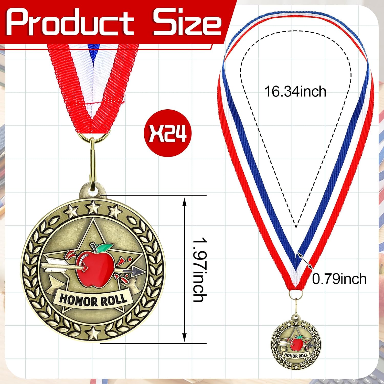 Tondiamo 24/48 Pcs Award Medals Bulk Gold Medals Bulk with Neck Ribbons 2 Inch Metal Award Trophies for Sports Party Team Tournaments Match Participation Winner Prizes Gift