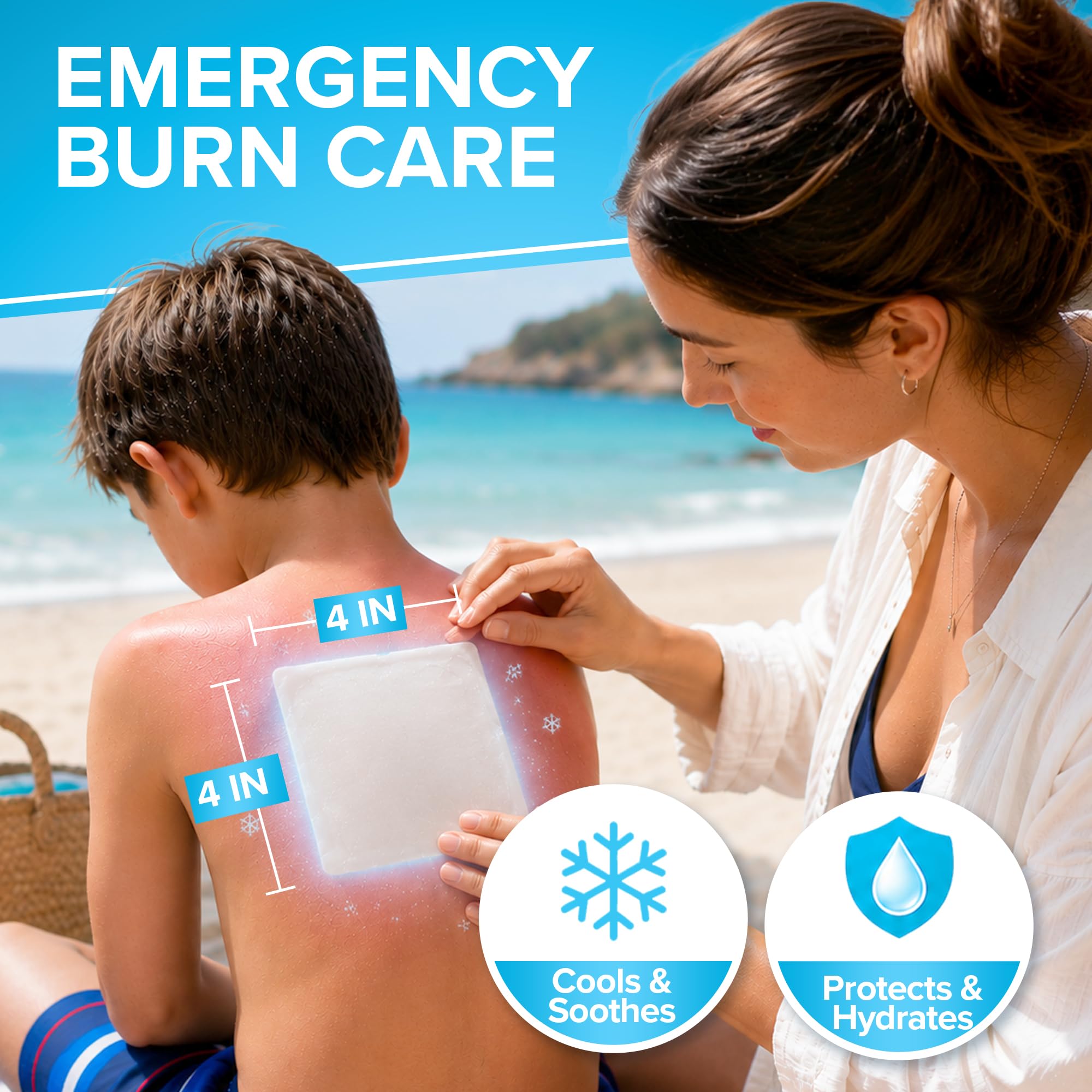 Burn Dressing 4"x4" Sterile Hydrogel Burn Pads | 6-Pack | FSA&HSA Eligible — Amazon image 4