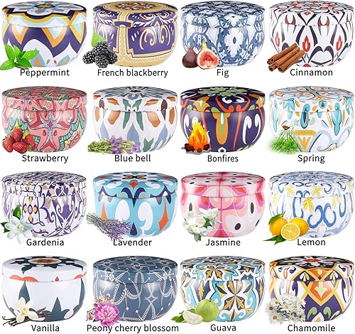 Miniatura 3 de Paquete de 16 velas perfumadas de regalo para mujer, velas de aromaterapia, vela de lata de cera de soja de 2.5 onzas, regalo ideal para decoración