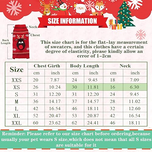 Miniatura 4 de Suéter de Navidad para perro, ropa fea de Navidad para cachorros, disfraz de gato de punto cálido, ropa para mascotas de renos pequeños, medianos y