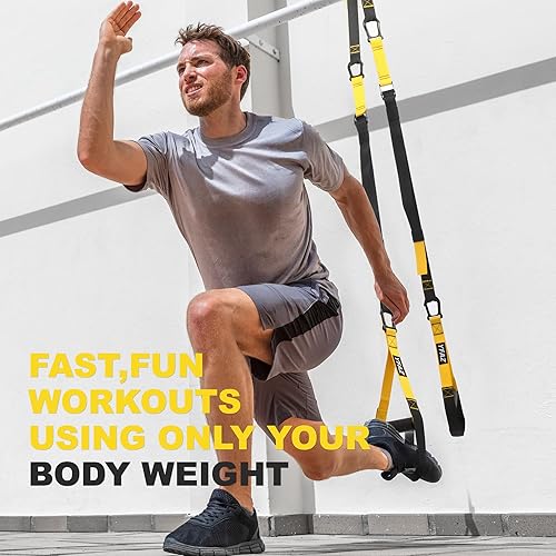 Miniatura 7 de Home Resistance Training Kit for All Levels, Suspension Trainer Straps With Handles For Full Body Workouts at Home, Includes Door Anchor And Mesh