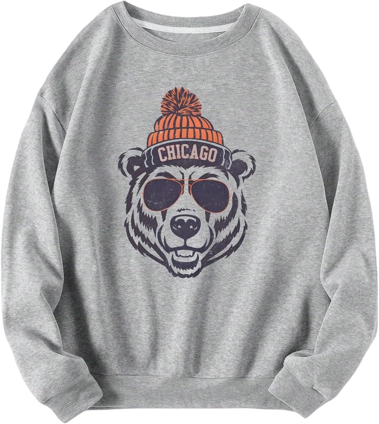 WDIRARA Women's Plus Size Graphic Sweatshirts Crew Neck Long Sleeve Pullover Tops