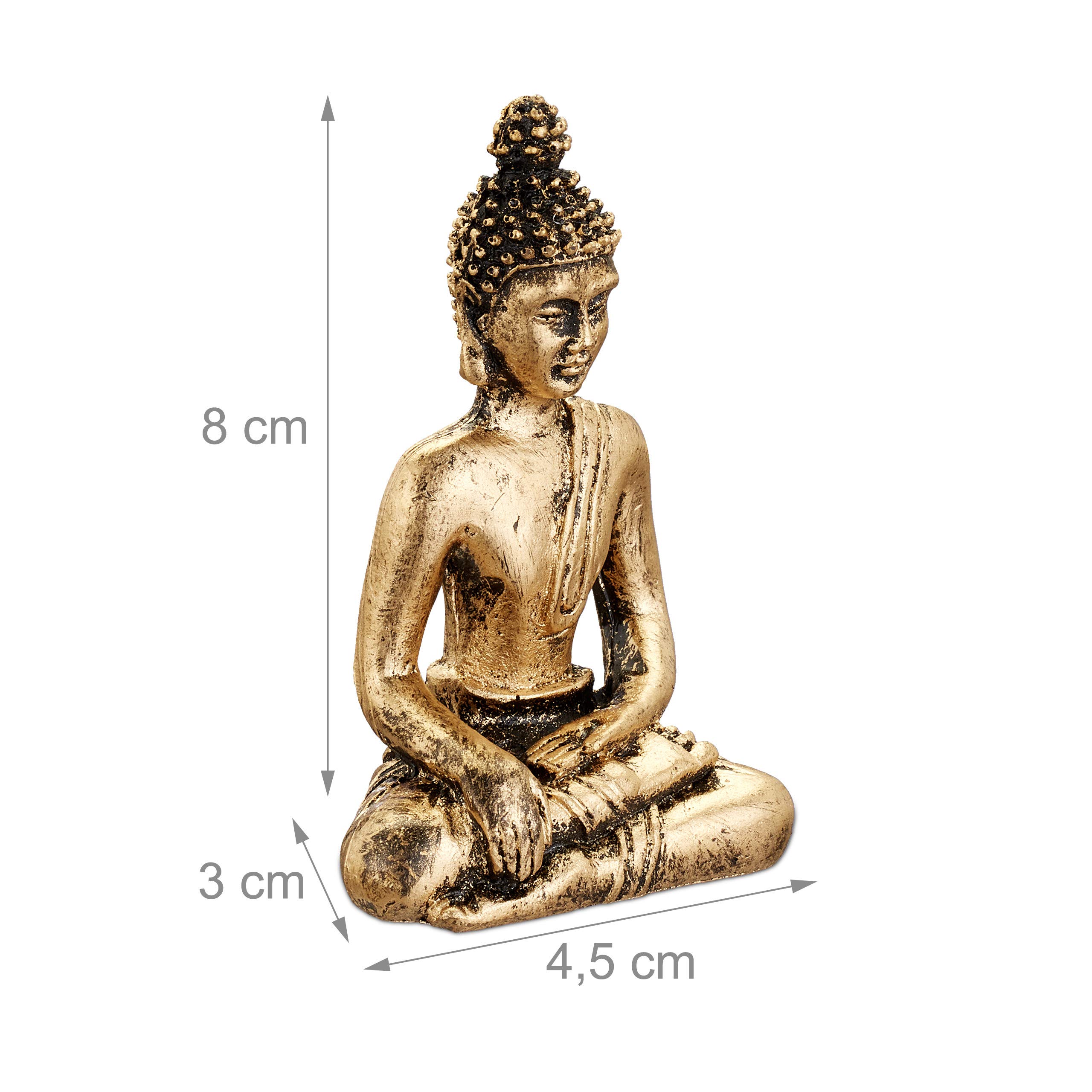 Relaxdays Giardino Zen, con Buddha, Pietre, Sabbia, Porta Incenso & Portalumino, Rilassante, Decorazione Feng Shui, nero