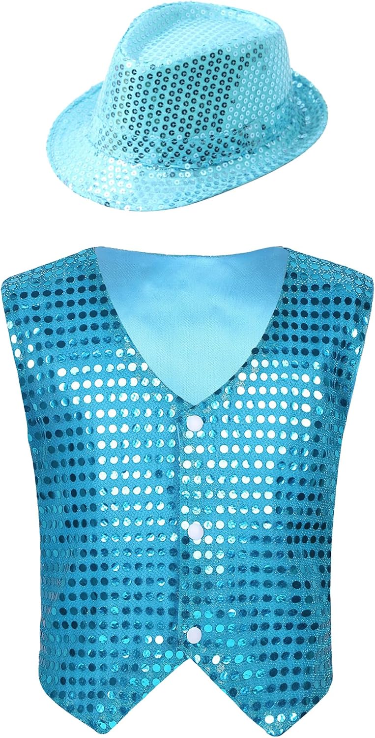Gilet Pailleté Pour Garçon 7-14 Ans - Costume Cérémonie