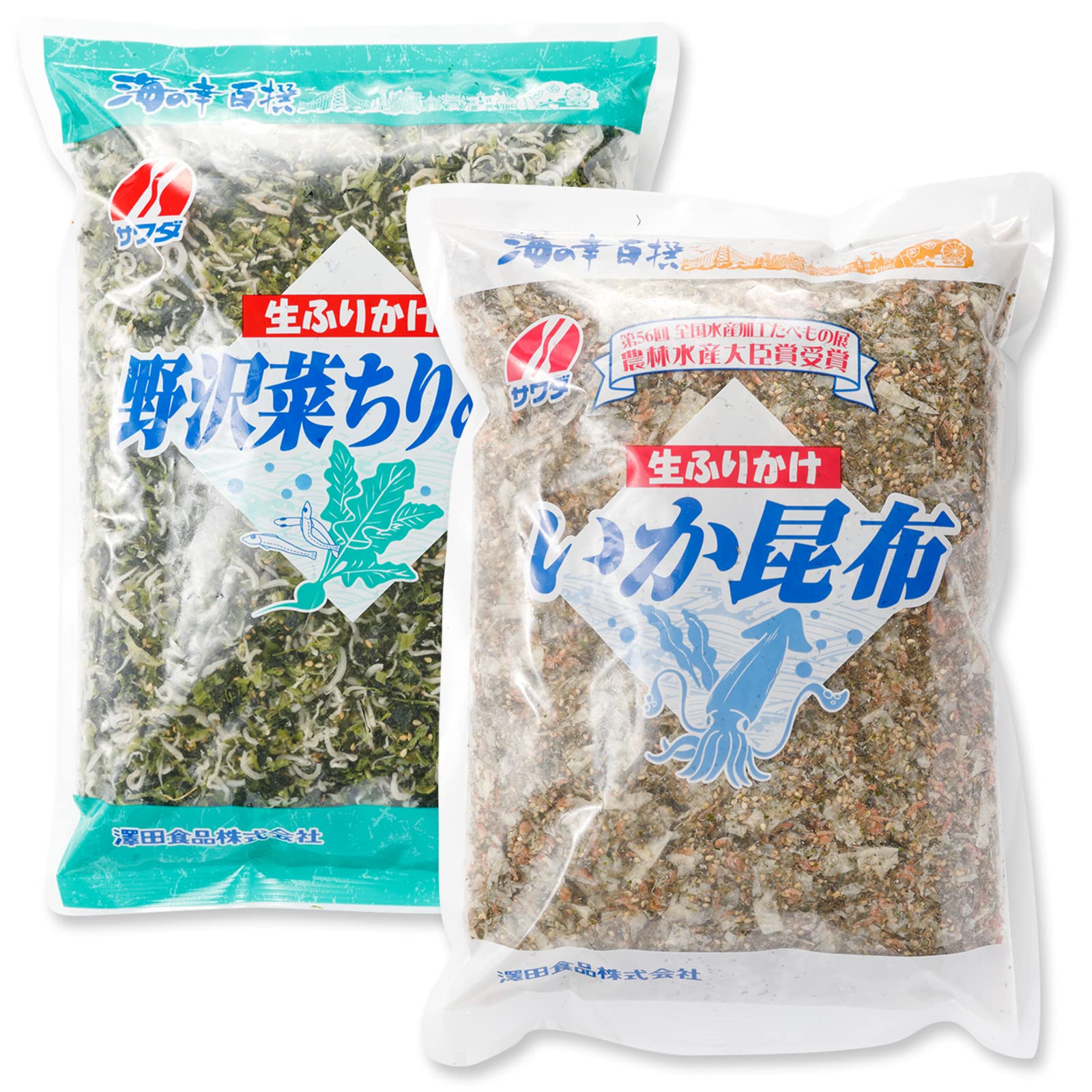 Amazon.co.jp: 業務用 いか昆布 1kg + 野沢菜 ちりめん 1kg ふりかけ 澤田食品 ご飯のお供 おつまみ 和食 家庭用ストック  飲食店 : 食品・飲料・お酒