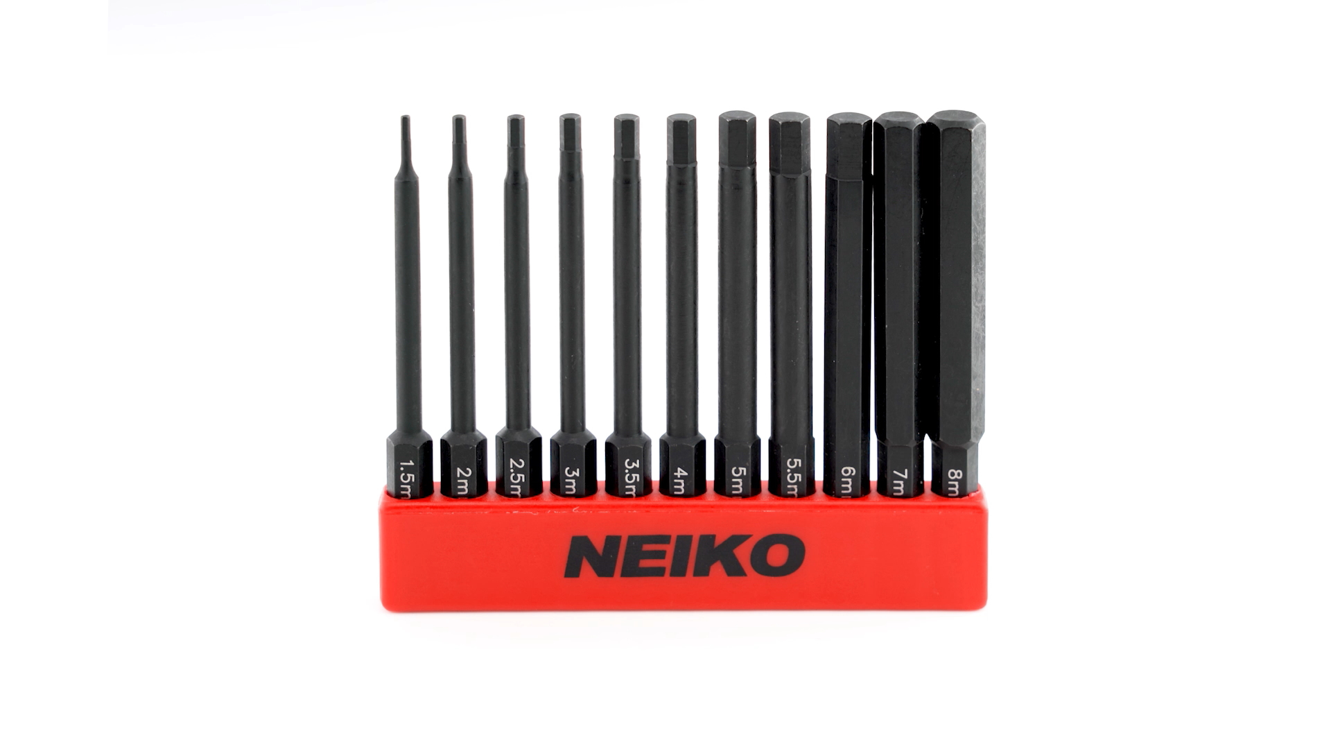 NEIKO 01148A Hex Allen Power Bit Set, 11-Piece Metric Sizes