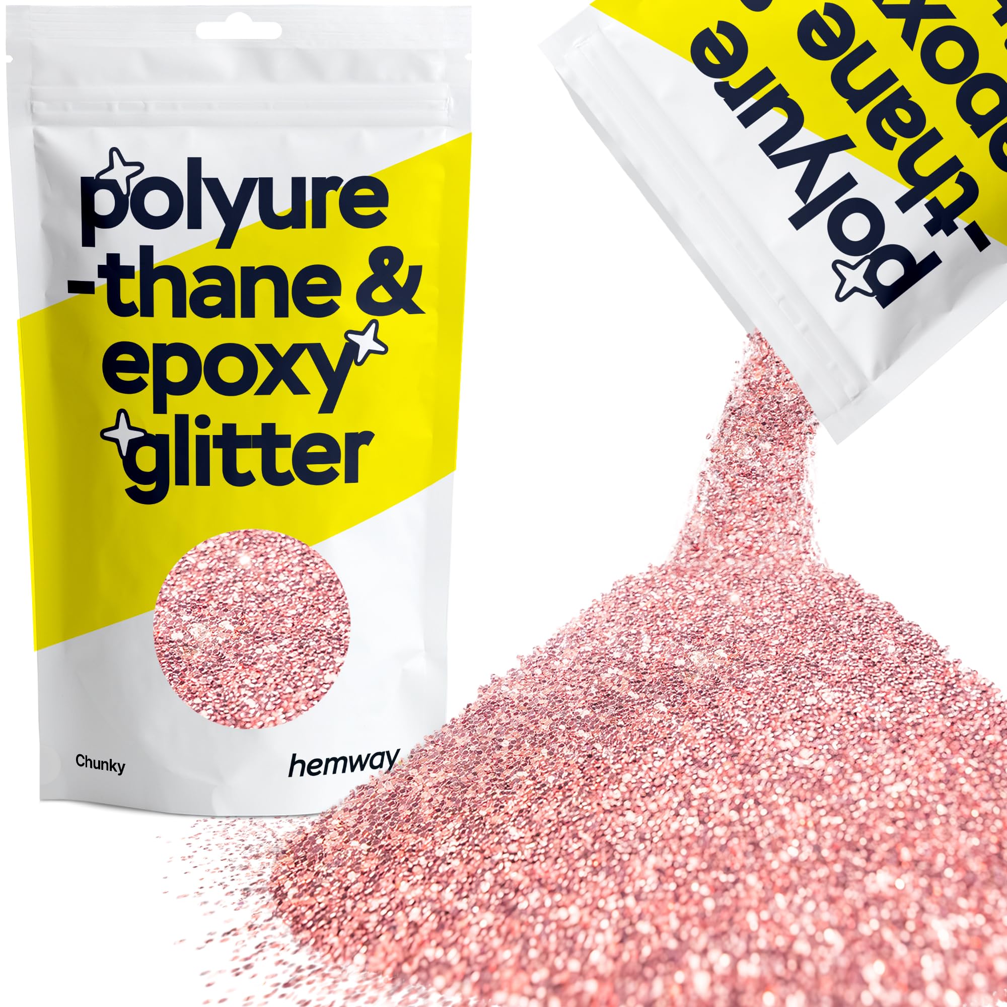 Hemway Resin Glitter Bronze Brown 100g Super Chunky | Polyurethane & Epoxy Glitter for Resin Crafts, Tumblers, Coasters, Floor & Table Art — view 214