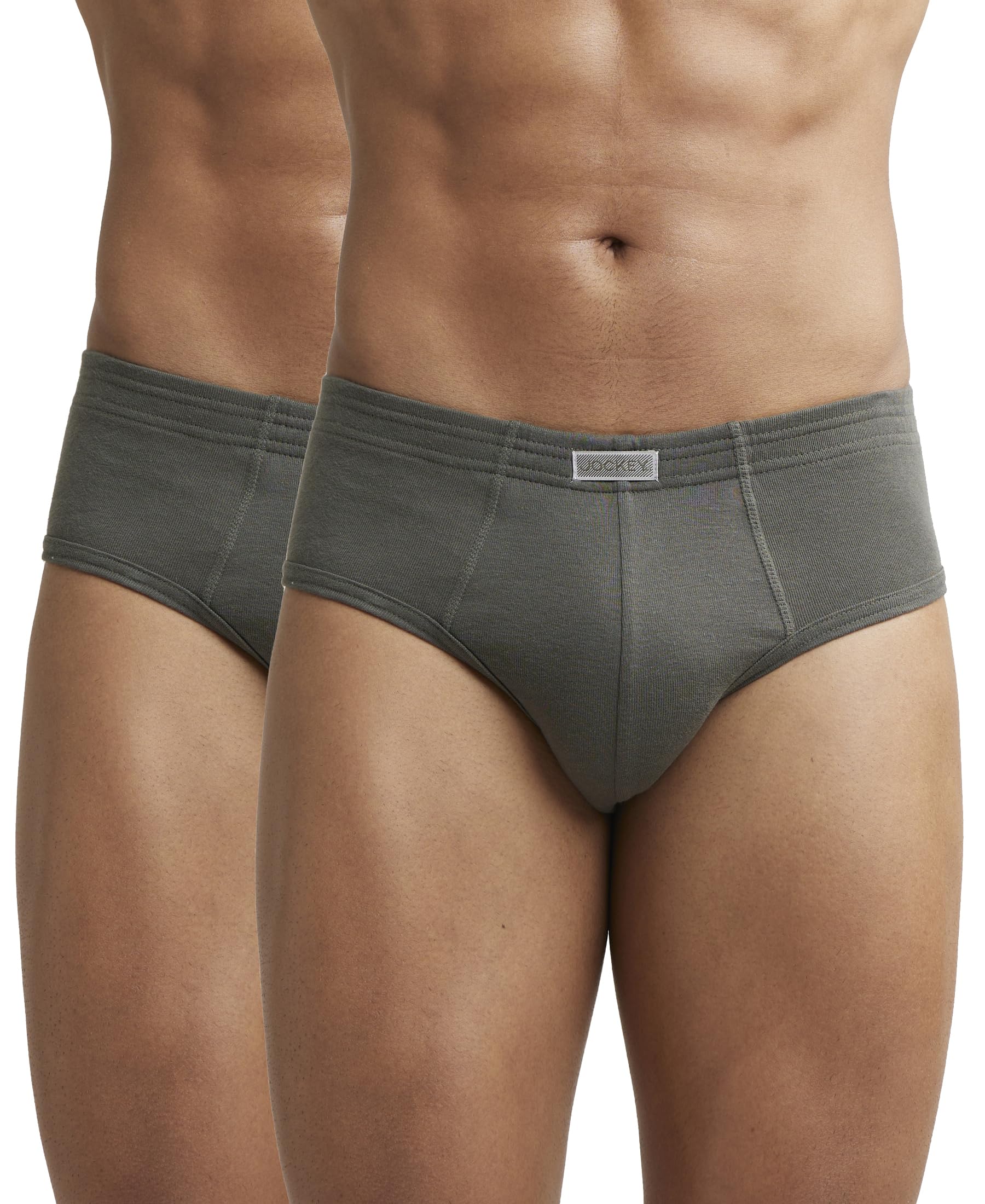 jockey 1009 Men's Super Combed Cotton Rib Solid Brief with Stay Fresh Properties_Deep Olive_XXL-picture-48