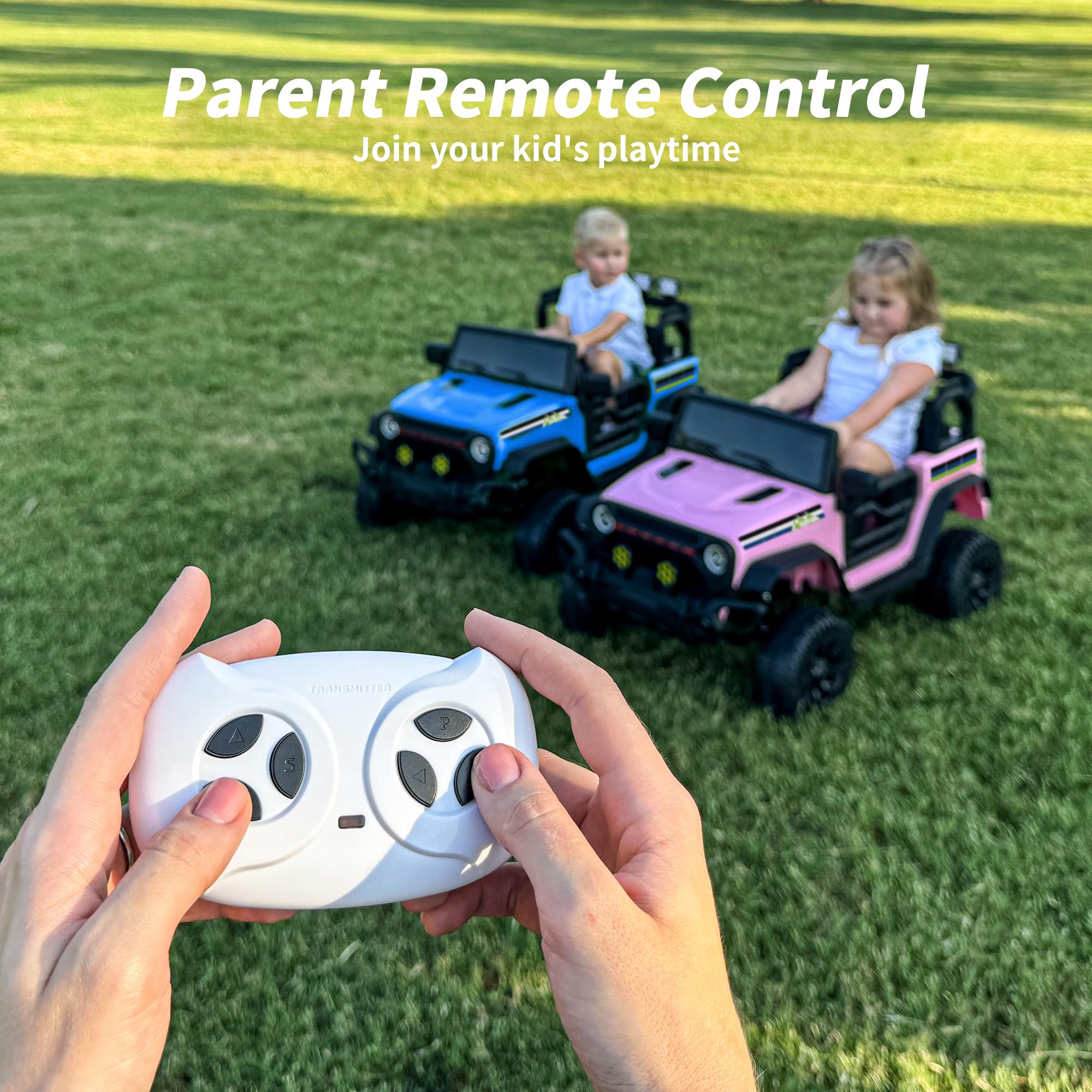 24V Ride on Toy Car, Kids Electric Vehicle 24 Volt Kids Ride on Car w/Remote Control, 3 Speeds – Blue