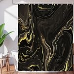 White Marble Shower Curtain Abstract Gray White Texture Granite Shower Curtains Modern Ombre Cracked Art Bathroom Decor Waterproof Fabric Curtain Set Include Hooks 71x71 inch
