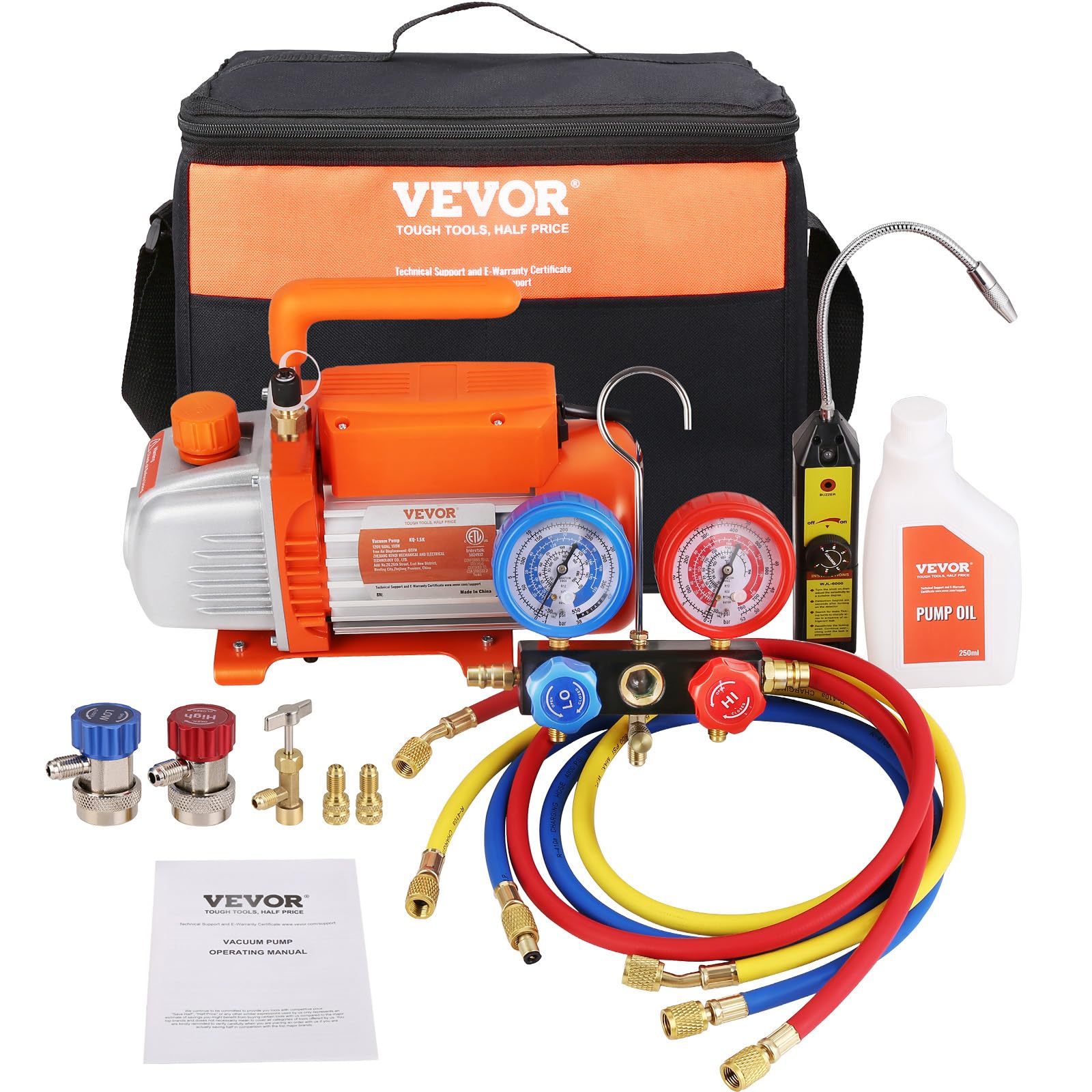 Vevor Cfm Vacuum Pump And Gauge Stage Rotary Desertcart UAE