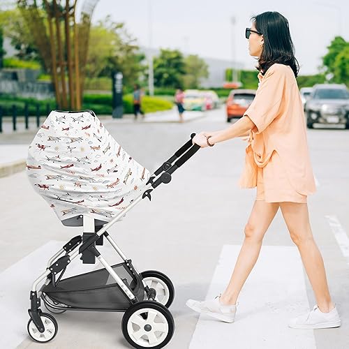 Miniatura 3 de Sweet Jojo Designs Funda de asiento de coche para bebé con diseño de avión, estilo vintage, silla alta para lactancia, carrito de compras,