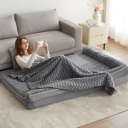 Miniatura 8 de BFPETHOME Cama ortopédica para perros extra grandes, sofá cama grande impermeable para perros con funda extraíble lavable, cama grande para perros