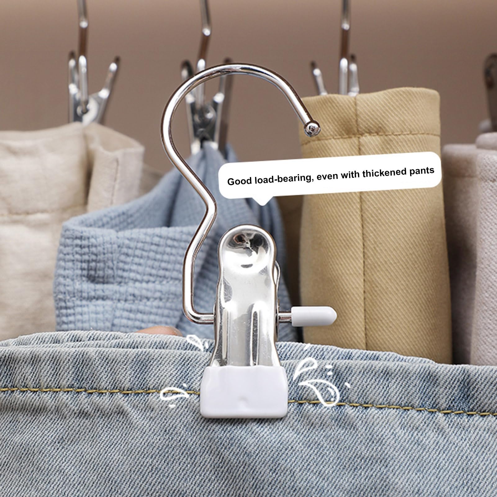 Auntwhale 20-Pack Stainless Steel Laundry Hooks | Portable Clothes Clips For Travel & Home | Strong Grip