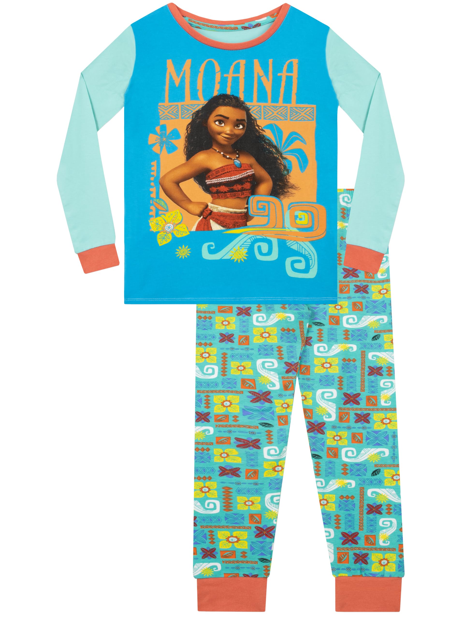 Disney Girls Multicoloured Moana Pyjamas Snuggle Fit Age 18 To 24 Months