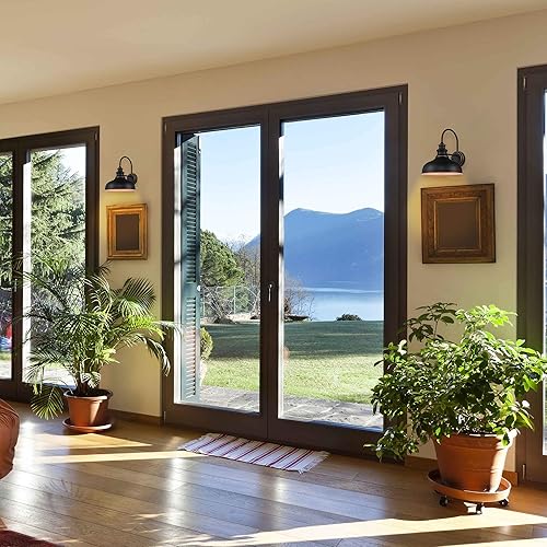 Miniatura 4 de zeyu Lámpara de granero de cuello de cisne de granja, iluminación de pared de 11 pulgadas, acabado negro, 02A390 ROB