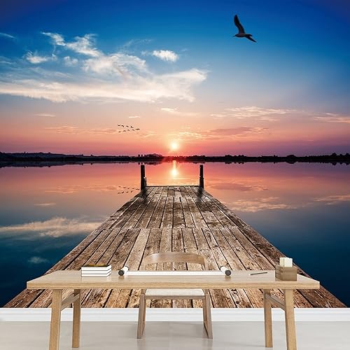 Miniatura 3 de SIGNWIN Mural de pared con vista al mar azul y playa extraíble, autoadhesivo, decoración de pared para dormitorio, sala de estar, 66 x 96 pulgadas