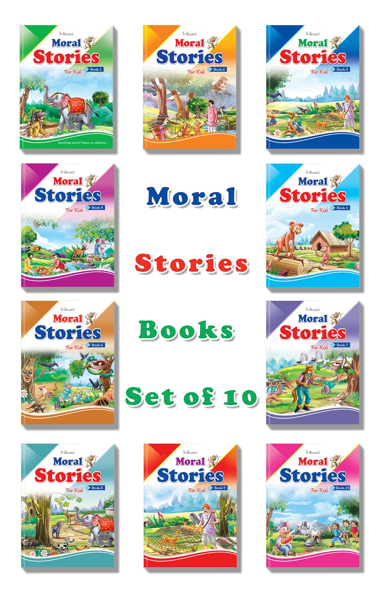 Moral Story Books For Kids Set Of 10 Books Illustrated English