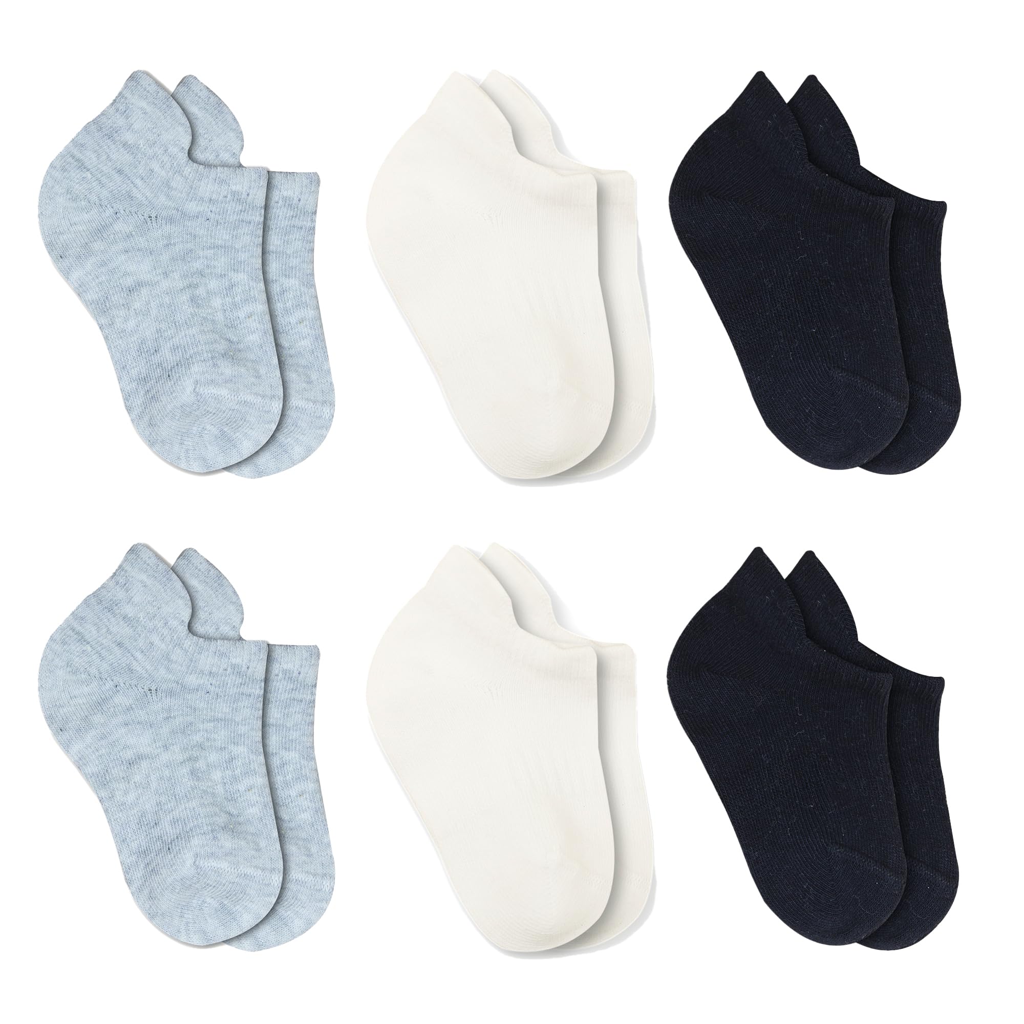 Bistyle Men's Gray Baby Grip Ankle Socks 6 Pairs | Newborn Infant Toddlers Socks Seamless Cotton | Kids Boys Girls Ankle Socks (Uk, Age, 12 Months, 24 Months, Grey)