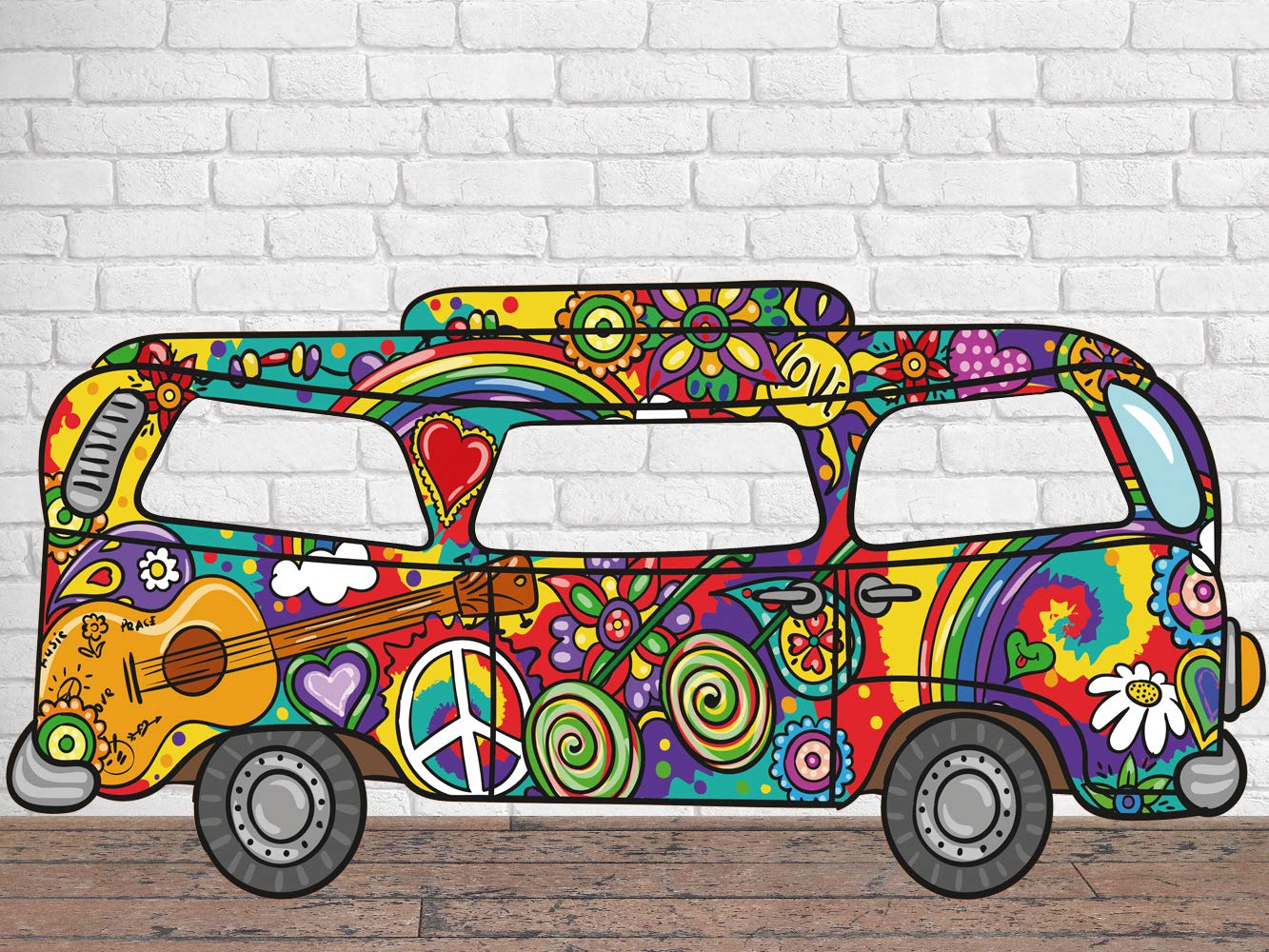 Photocall para Bodas en Pegasus Furgoneta Hippie 300X150cm | Photocall Furgoneta Hippie | Photocall Económico y Original | Photocall Troquelado