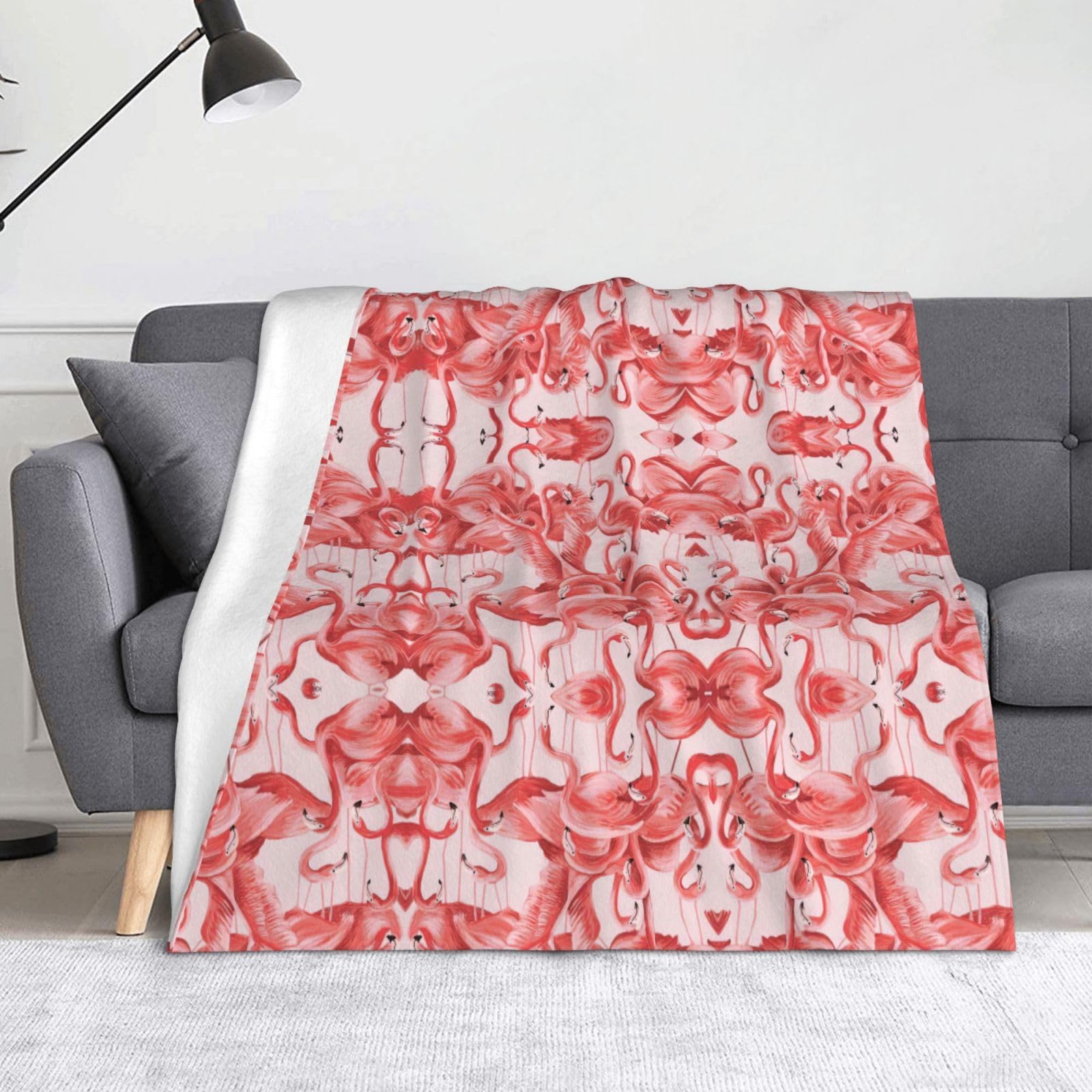 Couverture respirante en flanelle flamant rose thermorégulatrice