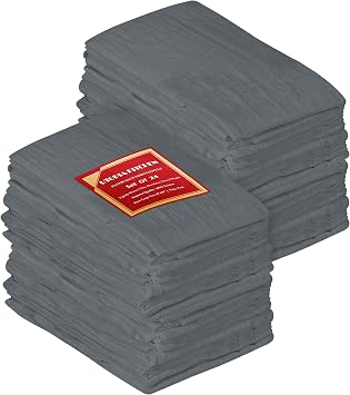 Utopia Kitchen Light Grey Flour Sack Towels [24 Pack - 28 x 28 Inch] 100% Cotton Tea Towels for Cleaning & Drying - Highly Absorbent Kitchen Dish Cloth