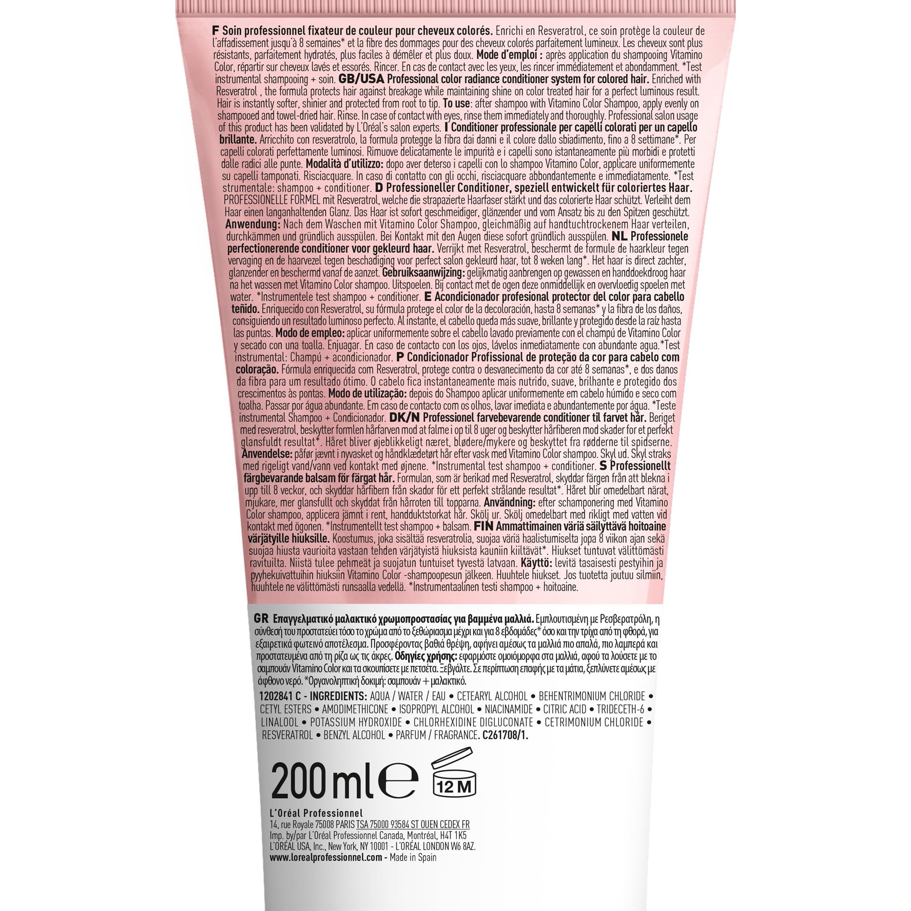 L'Oréal Professionnel | Farberhaltende Spülung für coloriertes Haar, Mit Resveratrol, Serie Expert, Vitamino Color Conditioner, 200 ml