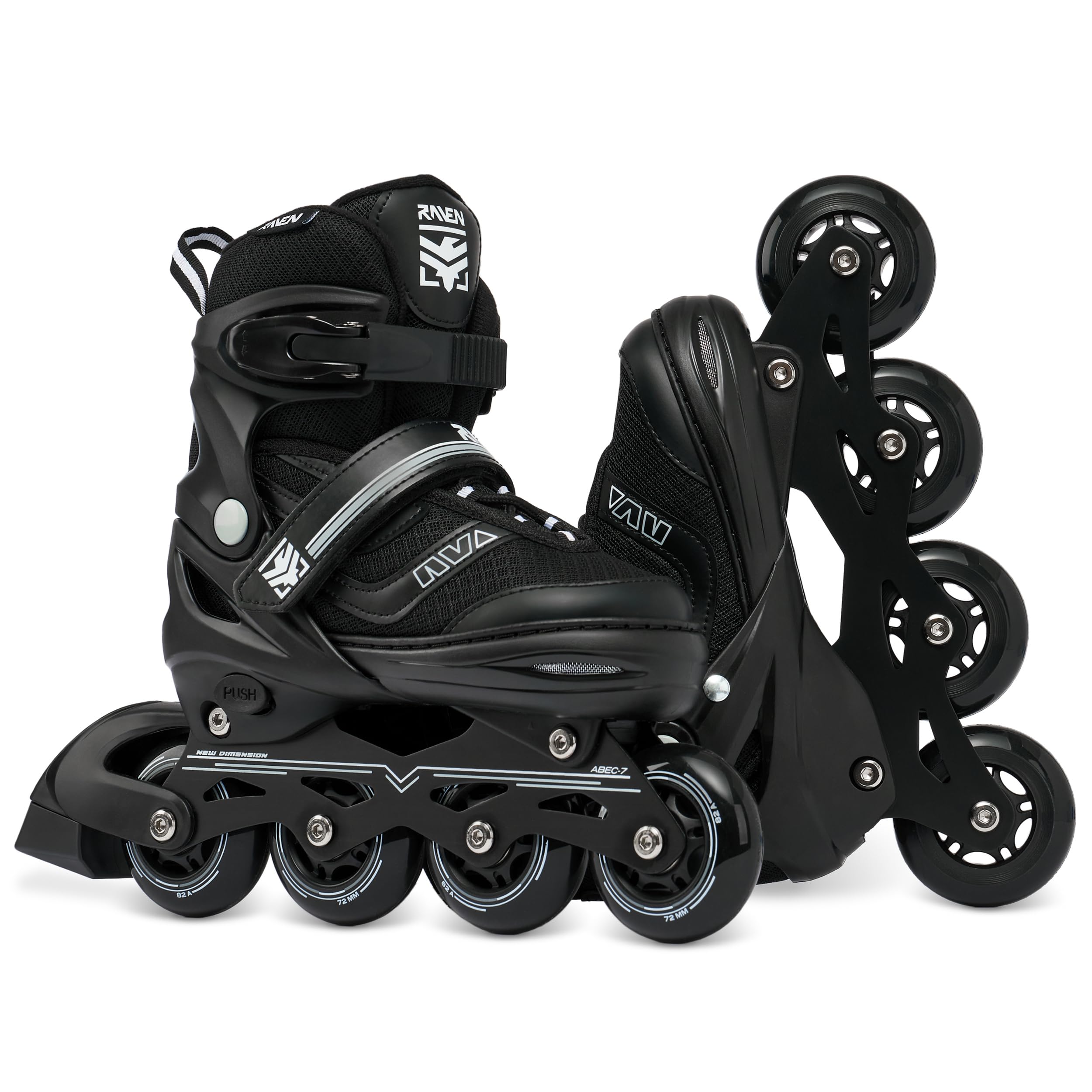 RAVEN Inline Skates Inliner für Kinder und Erwachsene OPTIONAL 2in1 mit Schlittschuhen verstellbar