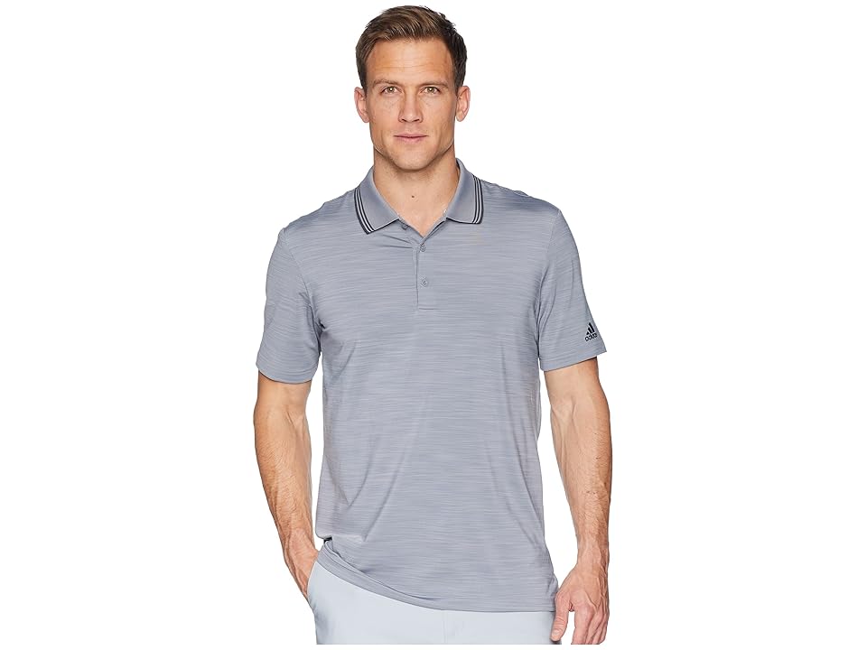 

adidas Golf Ultimate Heather Polo (Grey Three Heather/Carbon) Men's Clothing