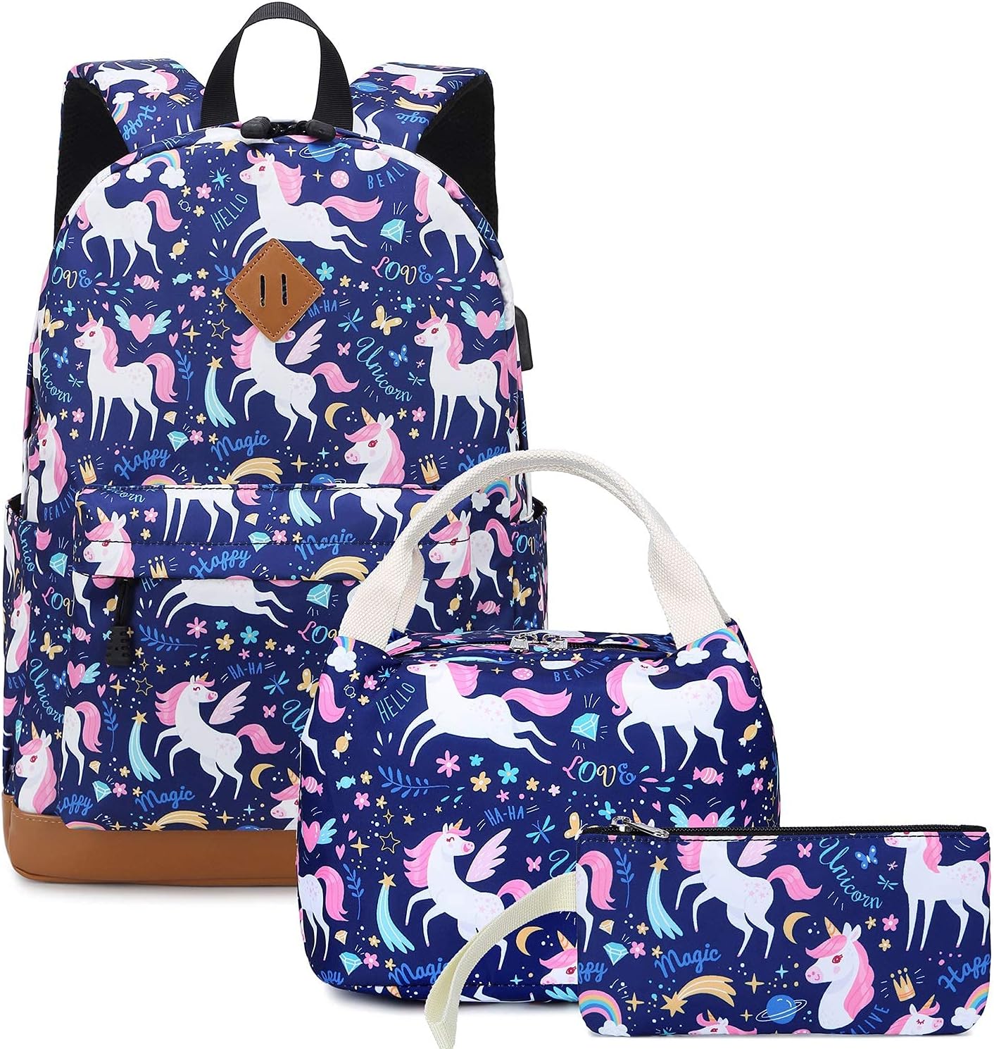 SoekidyBackpacks for Girls Backpack for School Fox Unicorn Backpack Kids Backpack Set, Preschool Bookbag