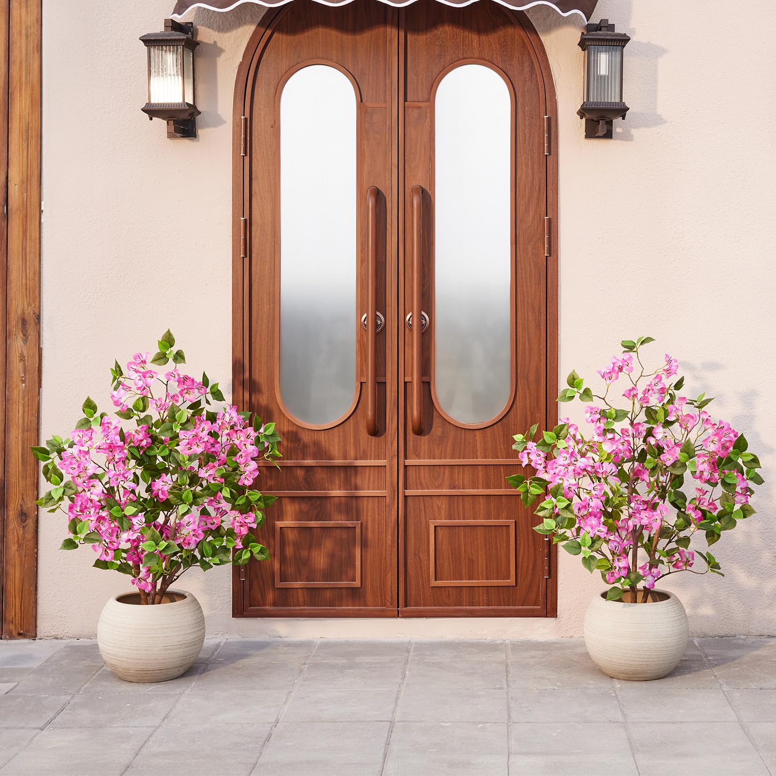 VeriNatural Artificial Bougainvillea Tree 90cm - UV Resistant Fake Plant Indoor Outdoor PE Leaves Pink Flowers - Large Faux Plant for Home Garden Balcony Office Decor Safe Kids Pets,2pcs