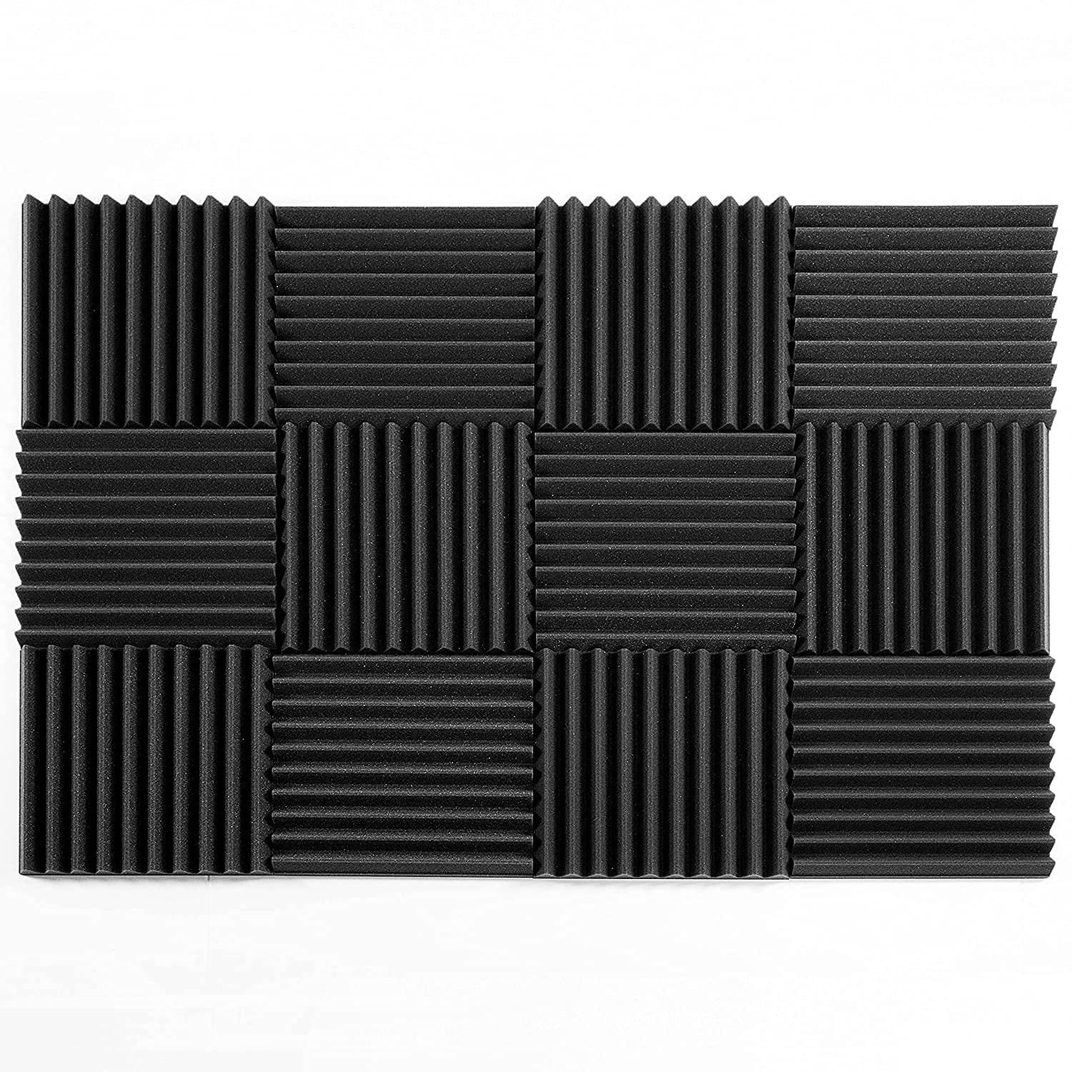 ACOUSPANEL Pannelli Fonoassorbenti 28 Pezzi 30x30x3cm Grigio Antracite - Per Studio Registrazione E Home Cinema