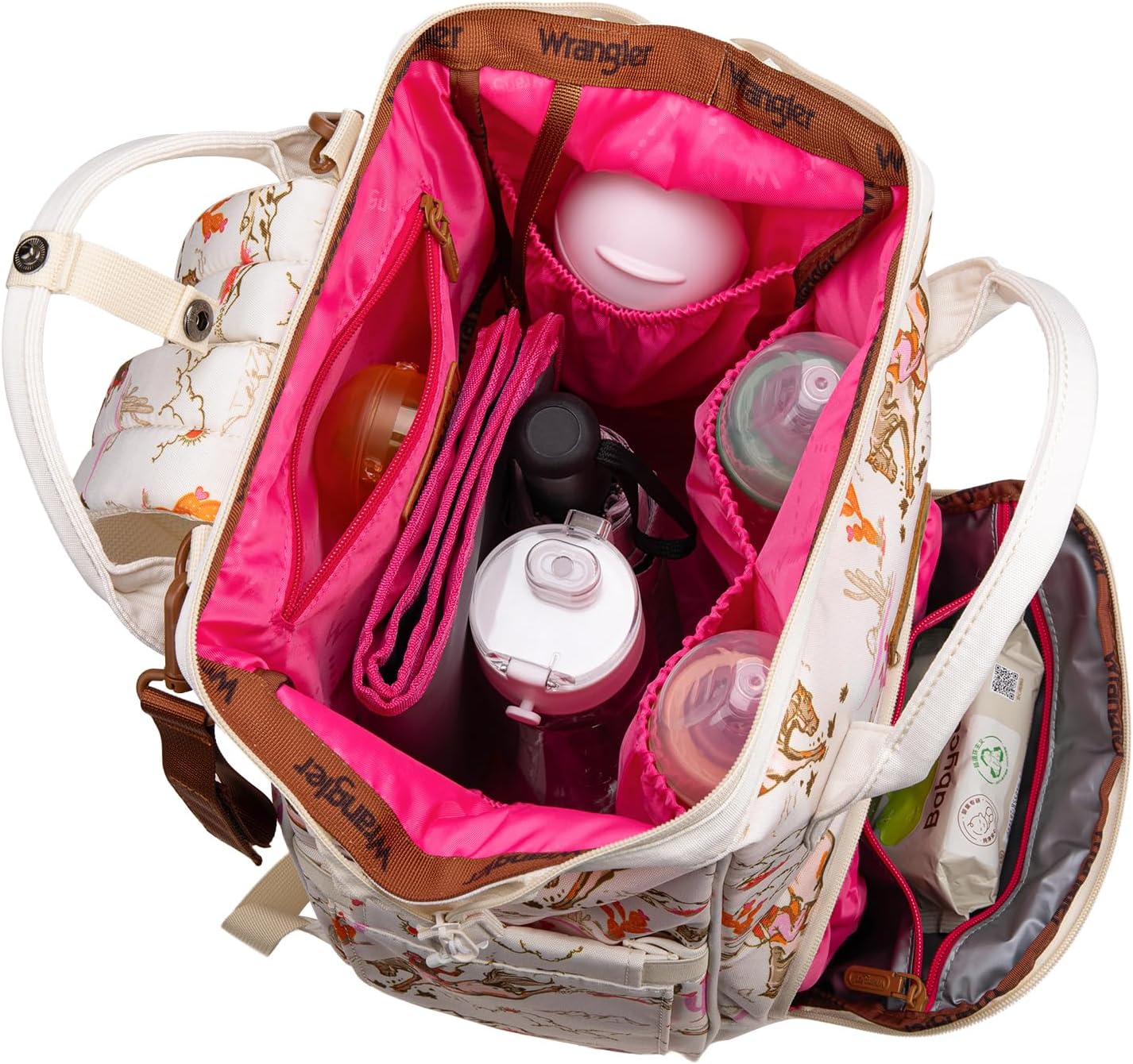 Montana West Wrangler Diaper Bag Backpacks Western Backpack Purses Multi-function Baby Bags for Mom with Waterproof Changing Pad & Pacifier Case