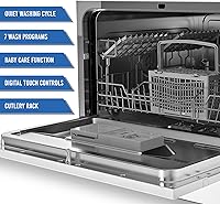 Vista 2 de Farberware Compact 6-Place Setting Dishwasher - Portable Mini Countertop Dishwasher with 7 Wash Programs - Perfect for Small Spaces Like Apartment