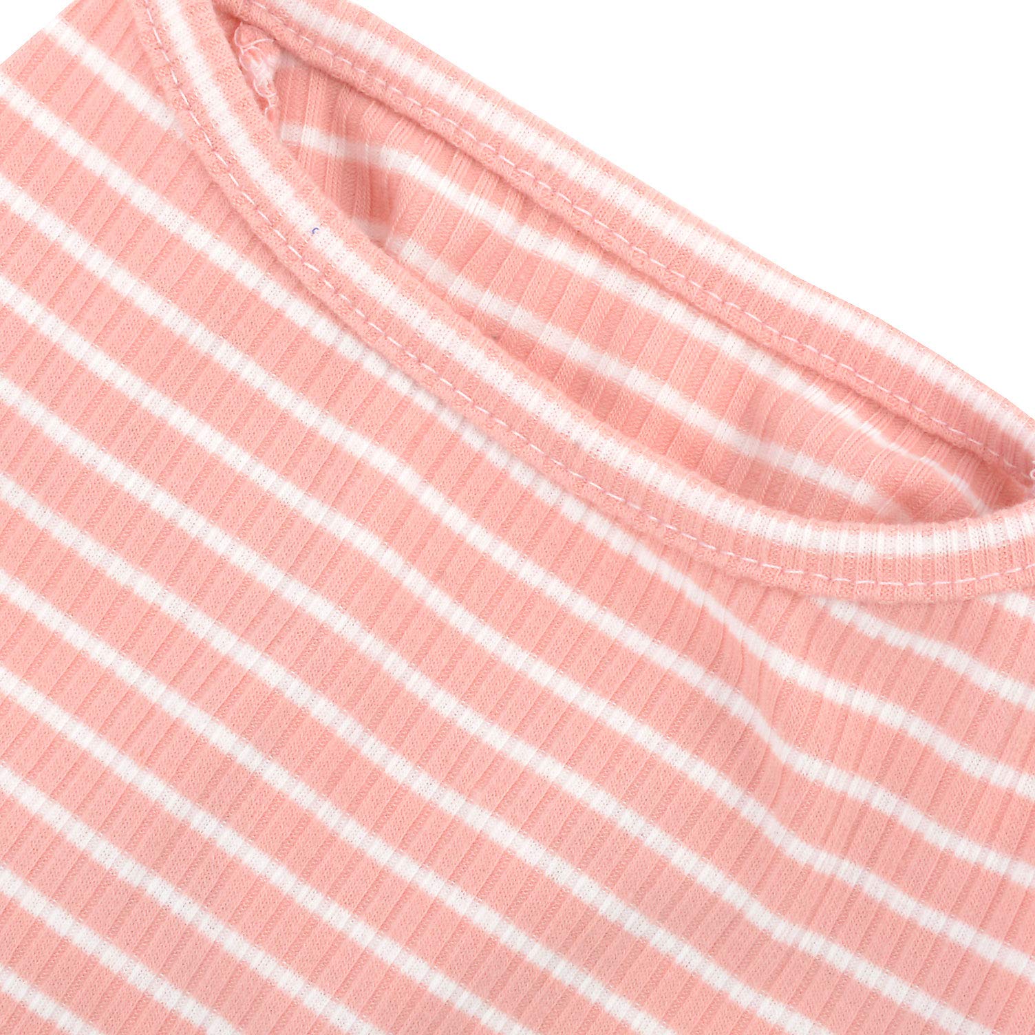 Koszula dla psa w paski bawełniane ubrania na piesek uroczy szczeniak T-shirt odzież dla zwierząt dla małych psów letnia kamizelka dla zwierząt domowych, różowa, XXL