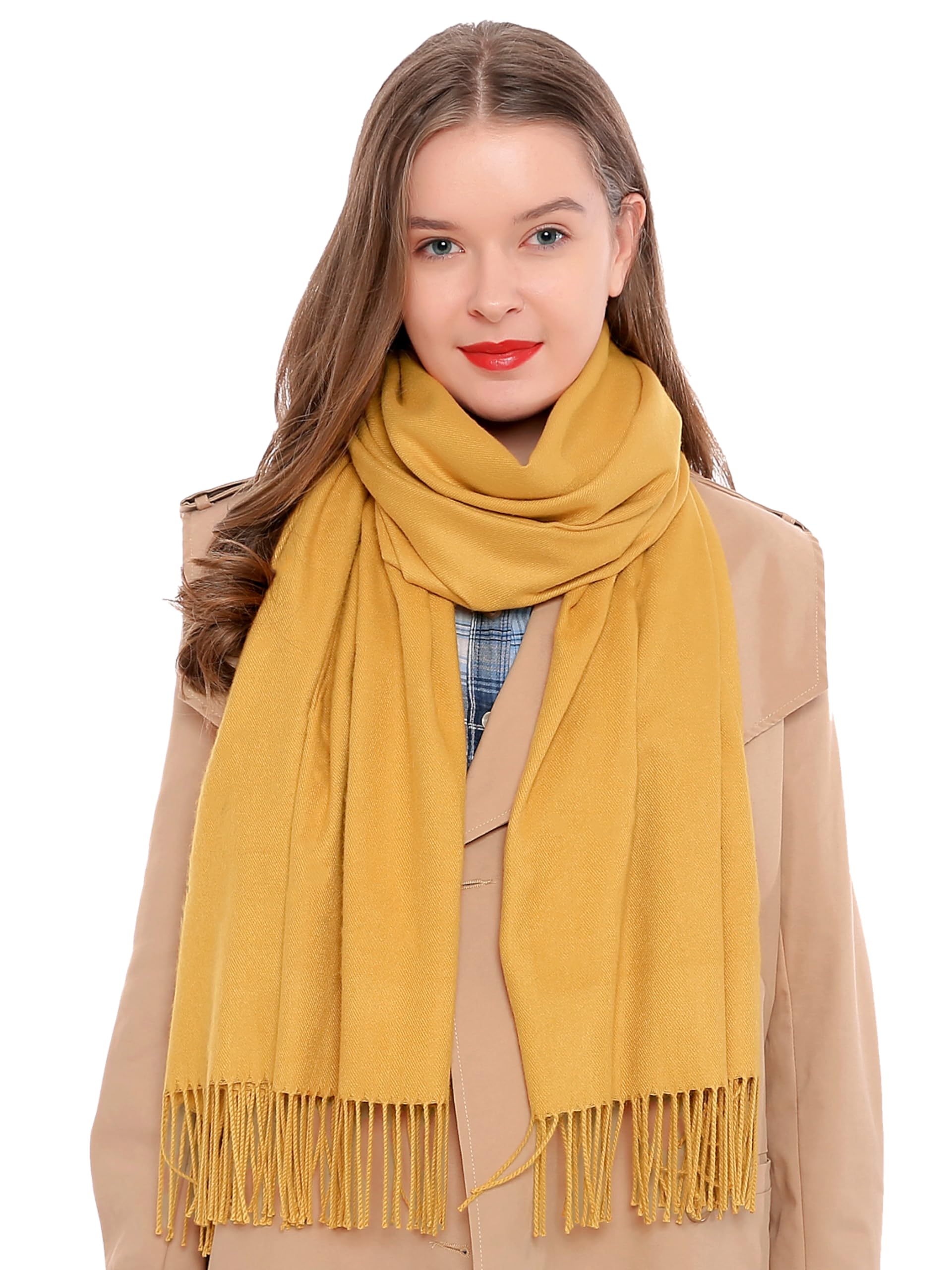 DonDon Schal Damen Winter Wollschal Winterschal warm weich 185 x 65 cm