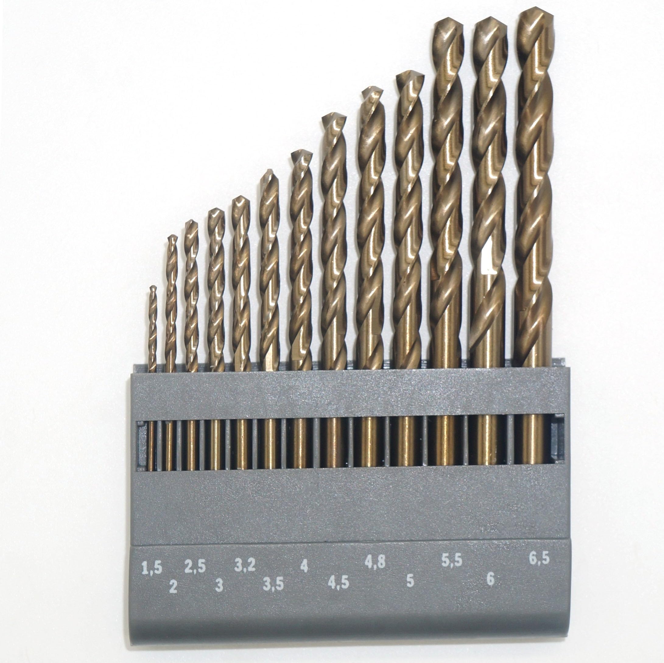 M35 Cobalt Round Straight Handle Metric Drill bit Set 1.5mm-6.5mm Drill Bits Suitable for Stainless Steel, Hard Metal, Cast Iron, Copper, Aluminum