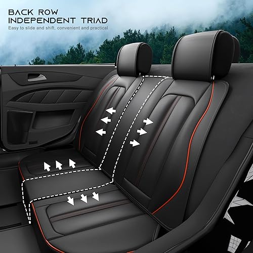 Miniatura 9 de 5 fundas H7 para asientos delanteros y traseros de automóvil, accesorios interiores de automóviles con piel de napa a prueba de agua para